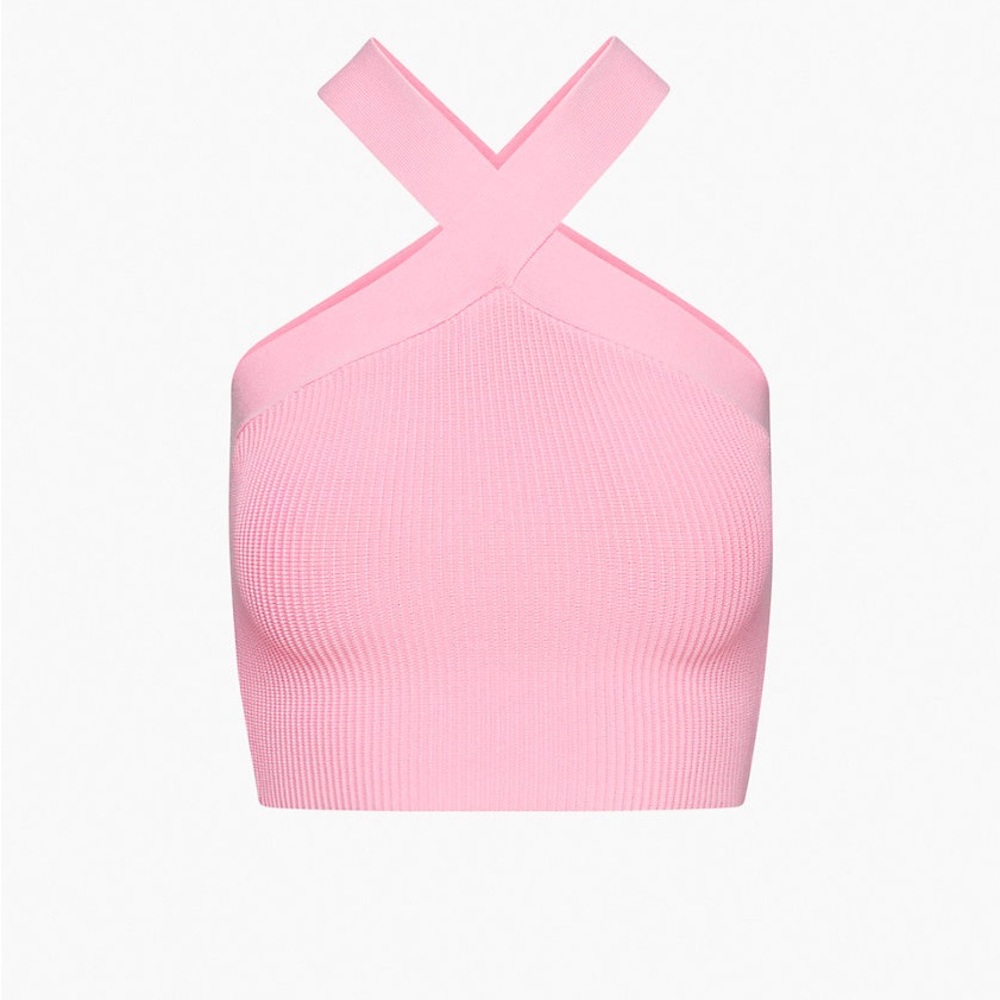 Babaton
Sculpt Knit Criss Cross Cropped Tank Daisy Pink Size Medium - Picture 2 of 3
